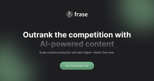 "Frase AI content optimization platform for outranking competition in SEO."
